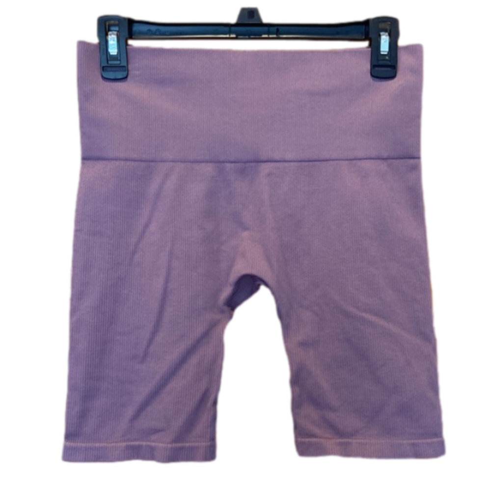 Ribbed Purple Bike Shorts